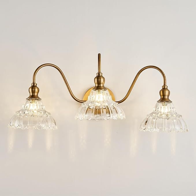 Retro stenska lampa od kristalnog stakla, s dvostrukom ili trostrukom glavom, LED, za kupaonicu, spavaću sobu i hodnik