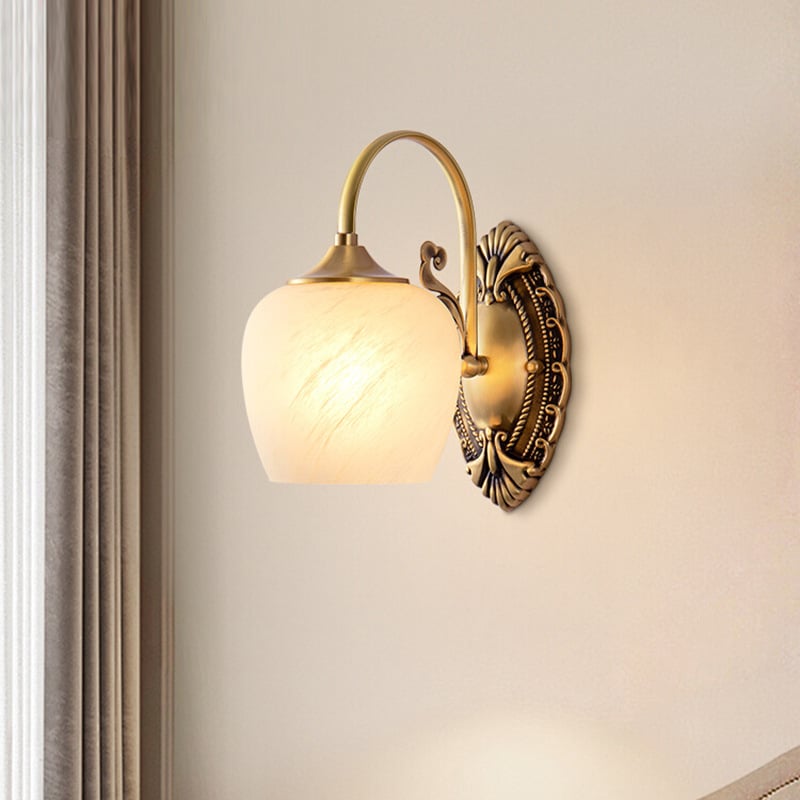 Bakreno cijeli zidni svjetiljka u američkom retro stilu s kristalnim abažurom, za spavaću sobu, noćnu lampu, za stepenice i hodnik, francuski stil luksuza za dnevni boravak
