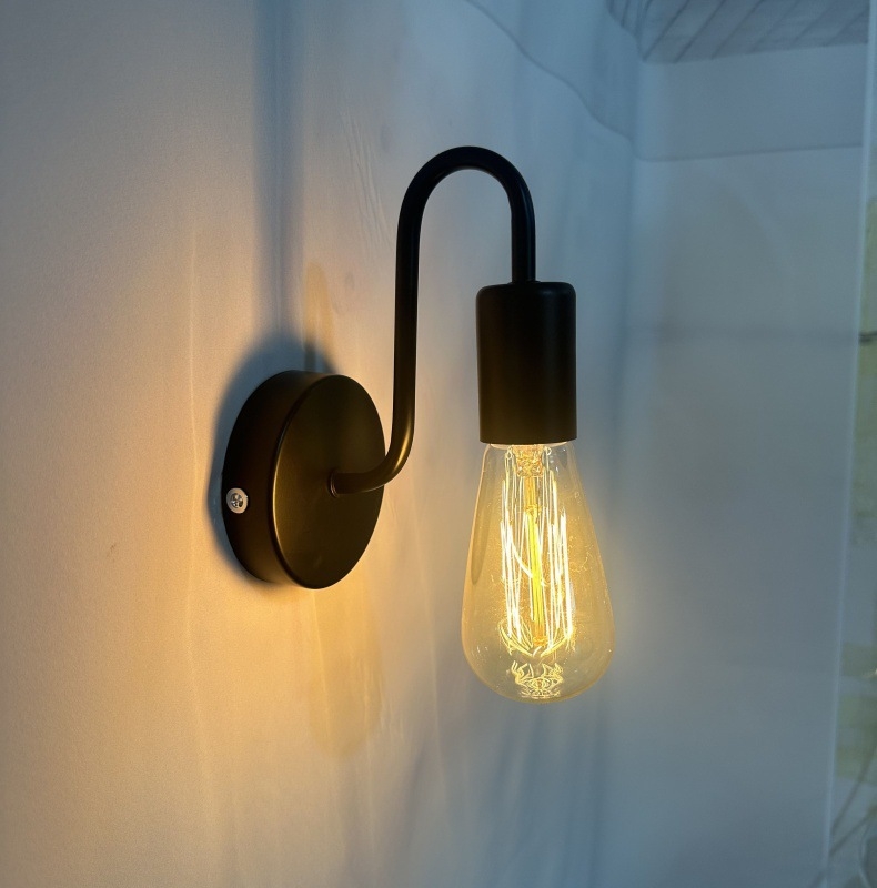 Željezna zidna lampa europskog stila, retro minimalistički dizajn za dnevni boravak i spavaću sobu