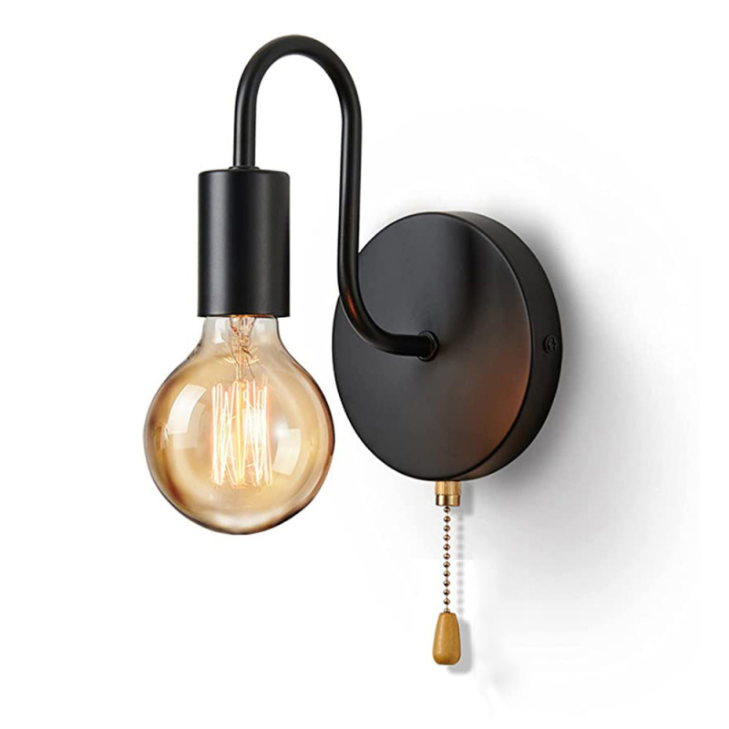 Željezna zidna lampa europskog stila, retro minimalistički dizajn za dnevni boravak i spavaću sobu