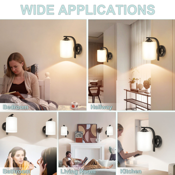 Moderna minimalistička zidna lampa za spavaću sobu sa staklenim abažurom, LED rasvjeta, pogodna za dnevni boravak, hodnik i stubište, američki stil