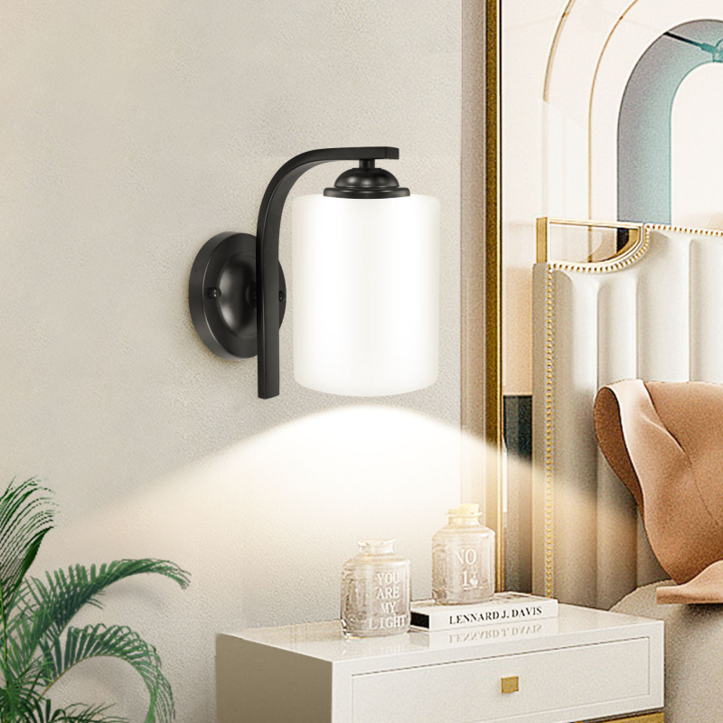 Moderna minimalistička zidna lampa za spavaću sobu sa staklenim abažurom, LED rasvjeta, pogodna za dnevni boravak, hodnik i stubište, američki stil