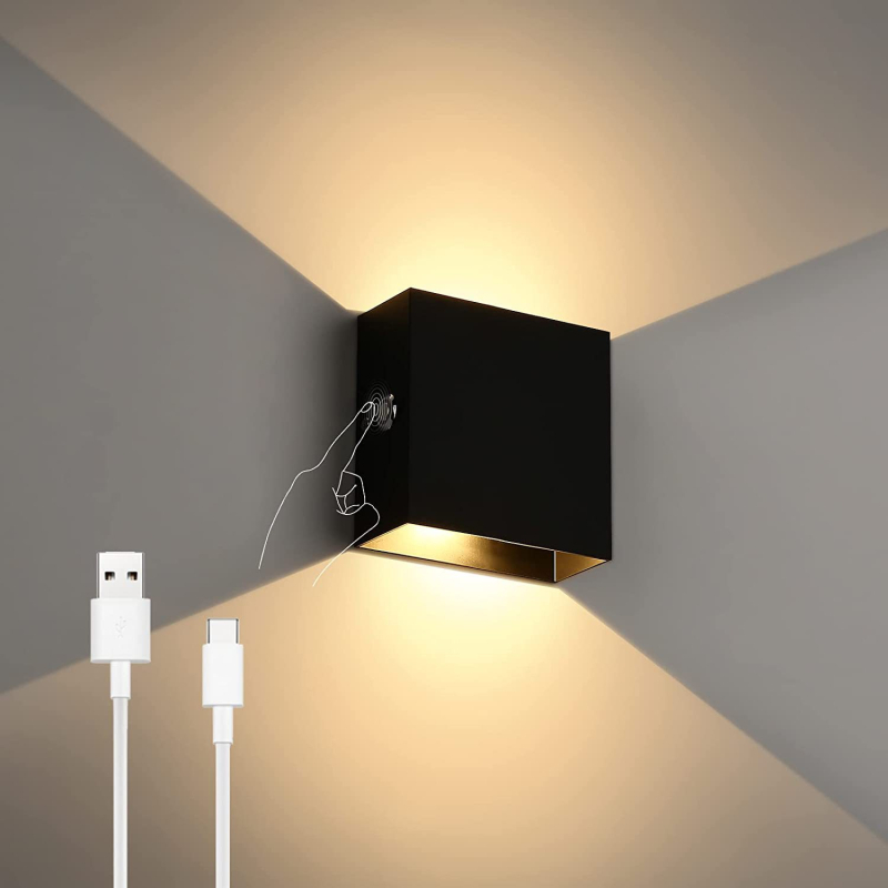 LED zidna svjetiljka s USB punjenjem, dodirno prigušivanje, svjetlo gore-dolje