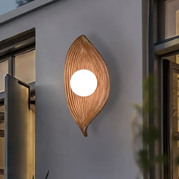 Nordijska zidna svjetiljka s listom za noćni ormarić, visokokvalitetni Wabi-Sabi stil, japanski minimalistički dizajn, spavaća soba u gostinjskom objektu, dekorativna zidna lampa za pozadinsku stijenu