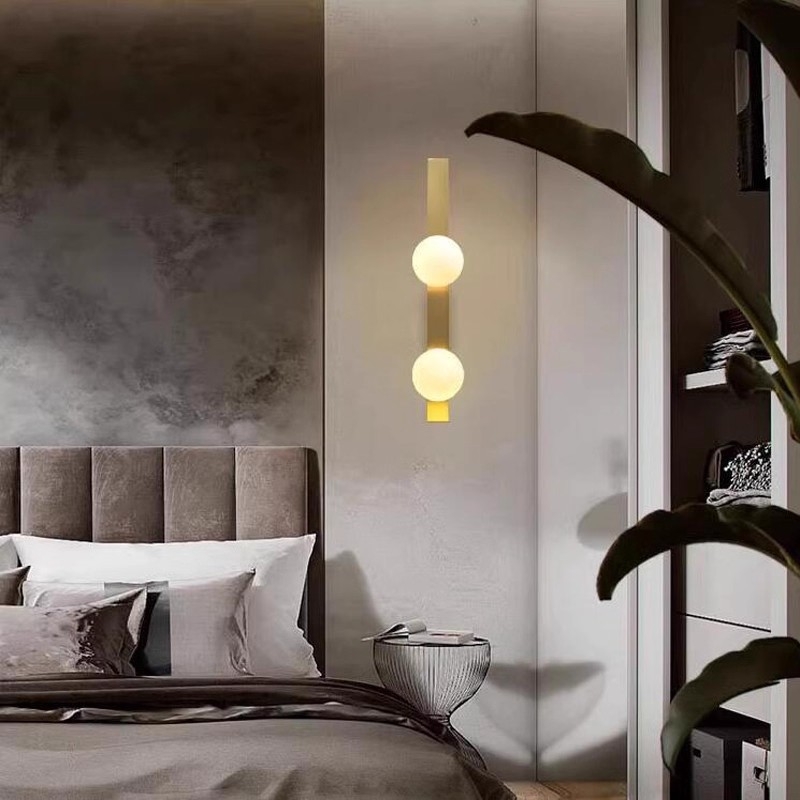 Nordijski stil, potpuno bakrena zidna lampa za dnevni boravak, spavaću sobu, hodnik i stubište – moderni minimalistički dizajn