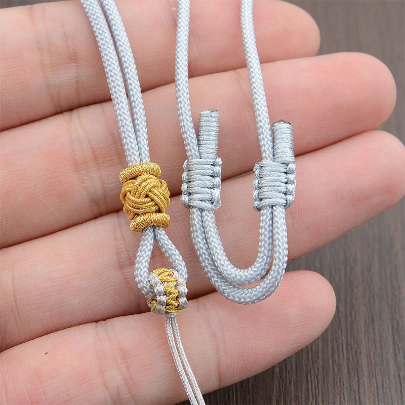 Ručni pleteni užet ogrlice s Jade Buddha privjeskom i Ping An kopčom