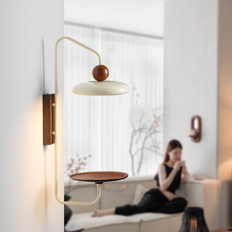 Kreativna japanskog stila zidna lampa mid-century, visoke kvalitete, krem boje, za dnevni boravak uz kauč i spavaću sobu s pločom stola