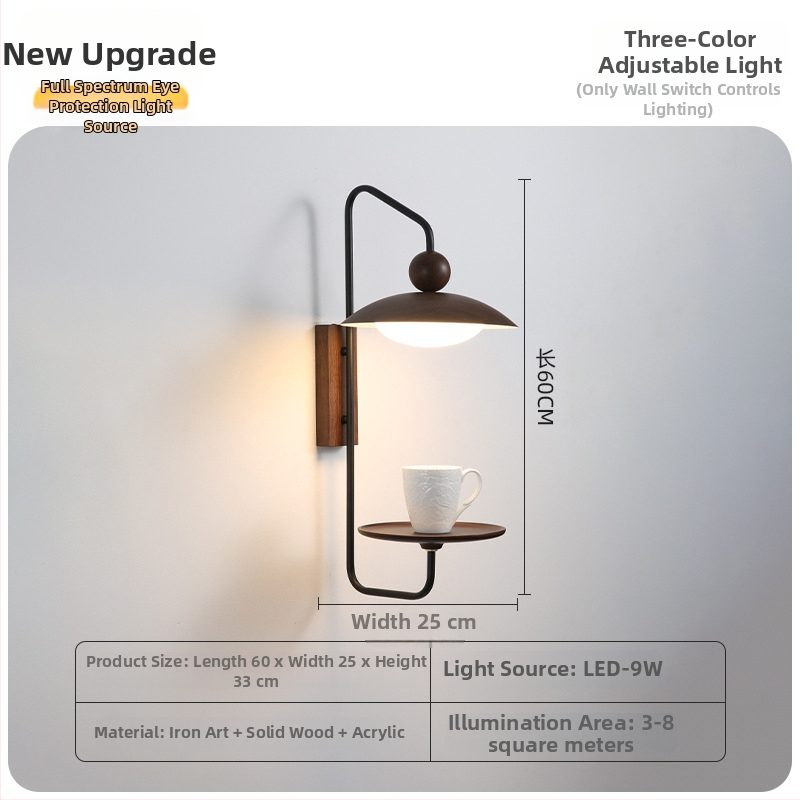 Kreativna japanskog stila zidna lampa mid-century, visoke kvalitete, krem boje, za dnevni boravak uz kauč i spavaću sobu s pločom stola