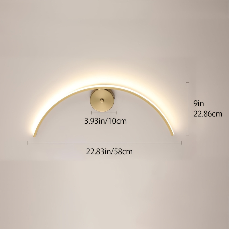 LED zidna svjetiljka s dugim C-oblikom, moderni minimalistički stil, dojam vrhunske kvalitete, za spavaću sobu, dnevni boravak i hodnik.