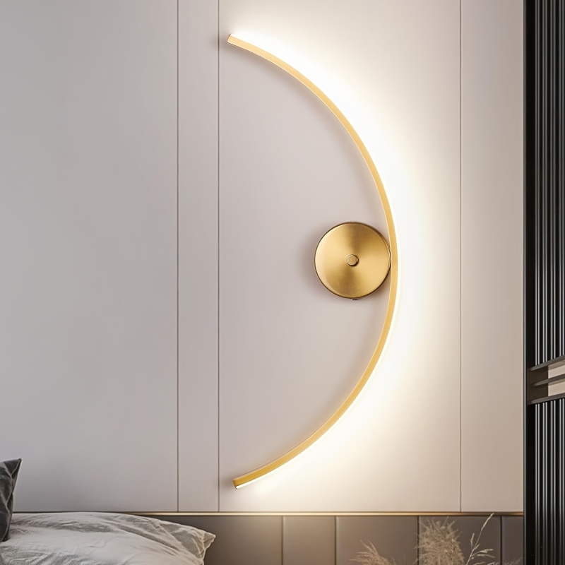 LED zidna svjetiljka s dugim C-oblikom, moderni minimalistički stil, dojam vrhunske kvalitete, za spavaću sobu, dnevni boravak i hodnik.