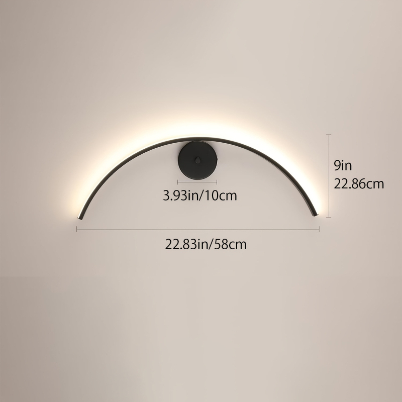 LED zidna svjetiljka s dugim C-oblikom, moderni minimalistički stil, dojam vrhunske kvalitete, za spavaću sobu, dnevni boravak i hodnik.