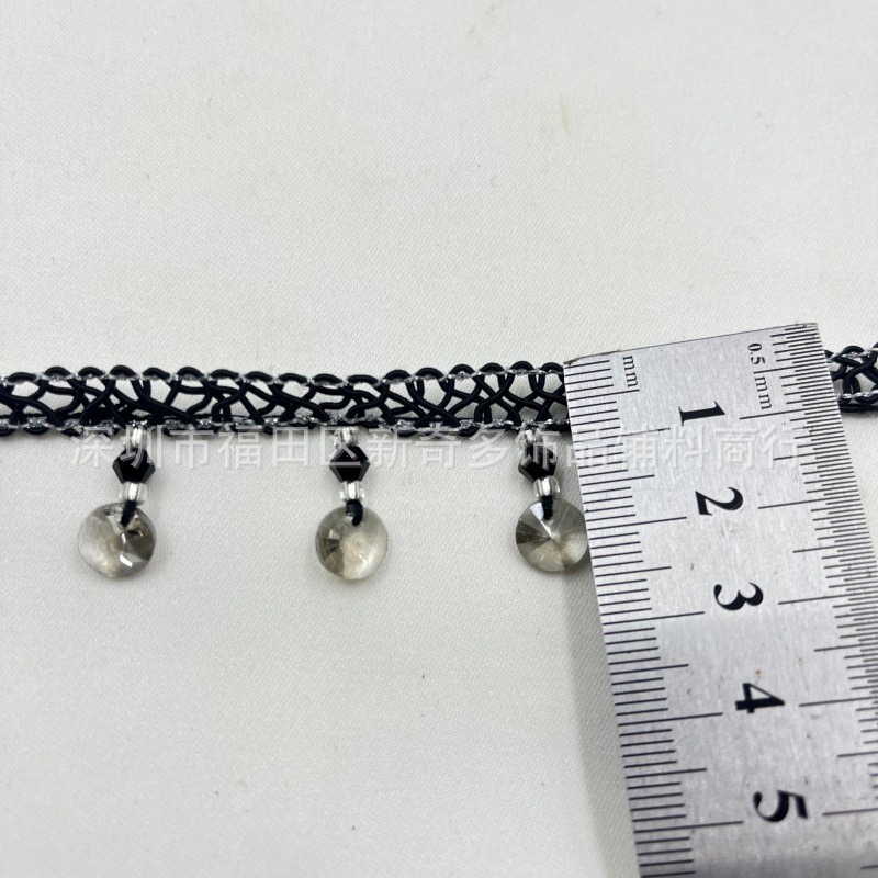 Lančić s kristalnim perlama i resicama za zavjese – dekorativni dodaci za odjeću, DIY