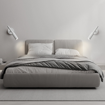 Minimalistična zidna lampa za spavaću sobu, regulacija osvjetljenja, moderan dizajn, aluminijsko tijelo