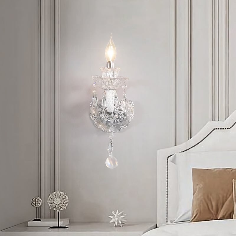 Kristalna zidna lampa u francuskom stilu za spavaću sobu, moderna minimalistička luksuzna zidna svjetiljka za dnevnu sobu
