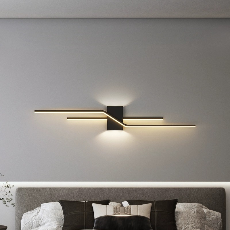 Zidna lampa s rešetkom, minimalistička duga LED svjetiljka za dnevni boravak i spavaću sobu, dekor pozadine televizora