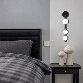 Staklena zidna lampa s ogledalom na prednjoj strani za dnevni boravak i spavaću sobu, postmoderni stil, jednostavan luksuz, D120×H550