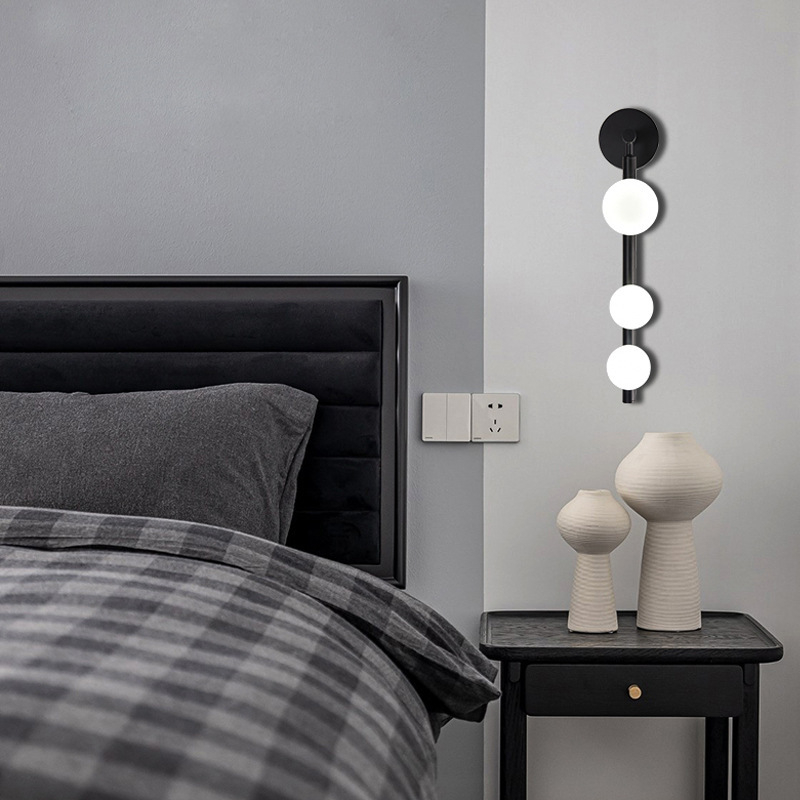 Staklena zidna lampa s ogledalom na prednjoj strani za dnevni boravak i spavaću sobu, postmoderni stil, jednostavan luksuz, D120×H550