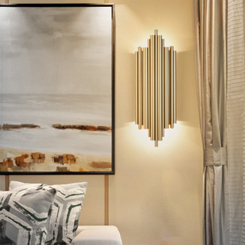Stenska lampa u američkom stilu, minimalistički postmodern dizajn, dekorativna rasvjeta za dnevni boravak i pozadinu televizora