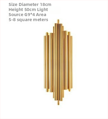 Stenska lampa u američkom stilu, minimalistički postmodern dizajn, dekorativna rasvjeta za dnevni boravak i pozadinu televizora