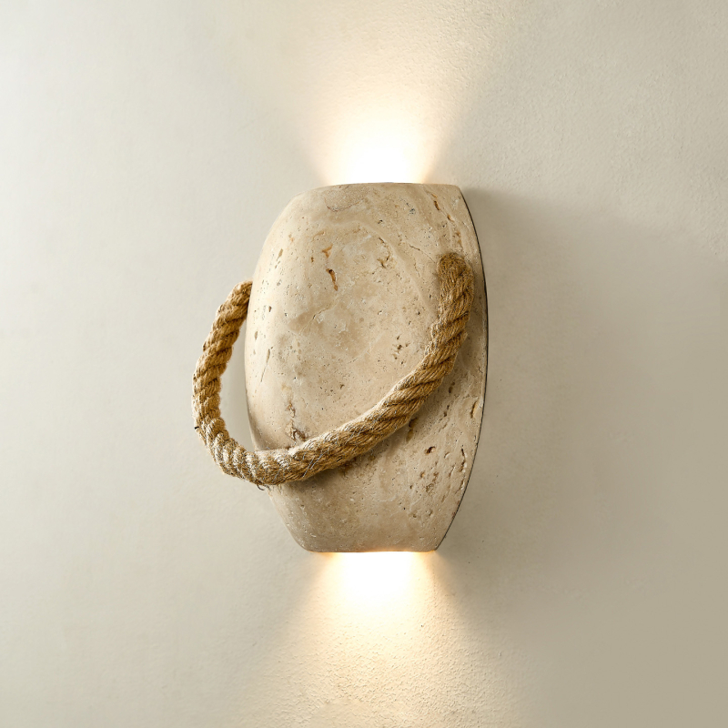 Wabi-Sabi žuta travertinska zidna lampa za gostinjstvo, vintage noćna lampa za spavaću sobu, ambijentalno osvjetljenje za dnevni boravak i hodnik