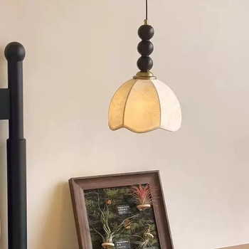 Francusko retro lampa s textilnim cvijetom – viseća i zidna, za spavaću sobu i dnevni boravak, vintage luster 220V