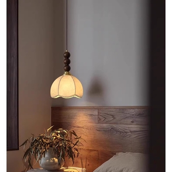 Francusko retro lampa s textilnim cvijetom – viseća i zidna, za spavaću sobu i dnevni boravak, vintage luster 220V