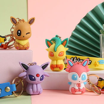 Privjesak za ključeve Eevee i Pikachu – slatka crtani serijal, poklon za parove, privjesak za auto i torbu