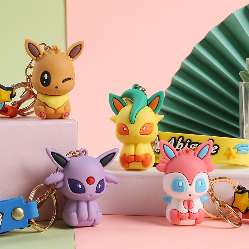 Privjesak za ključeve Eevee i Pikachu – slatka crtani serijal, poklon za parove, privjesak za auto i torbu