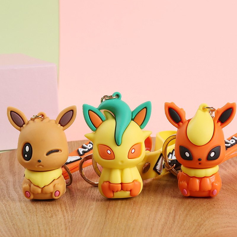 Privjesak za ključeve Eevee i Pikachu – slatka crtani serijal, poklon za parove, privjesak za auto i torbu