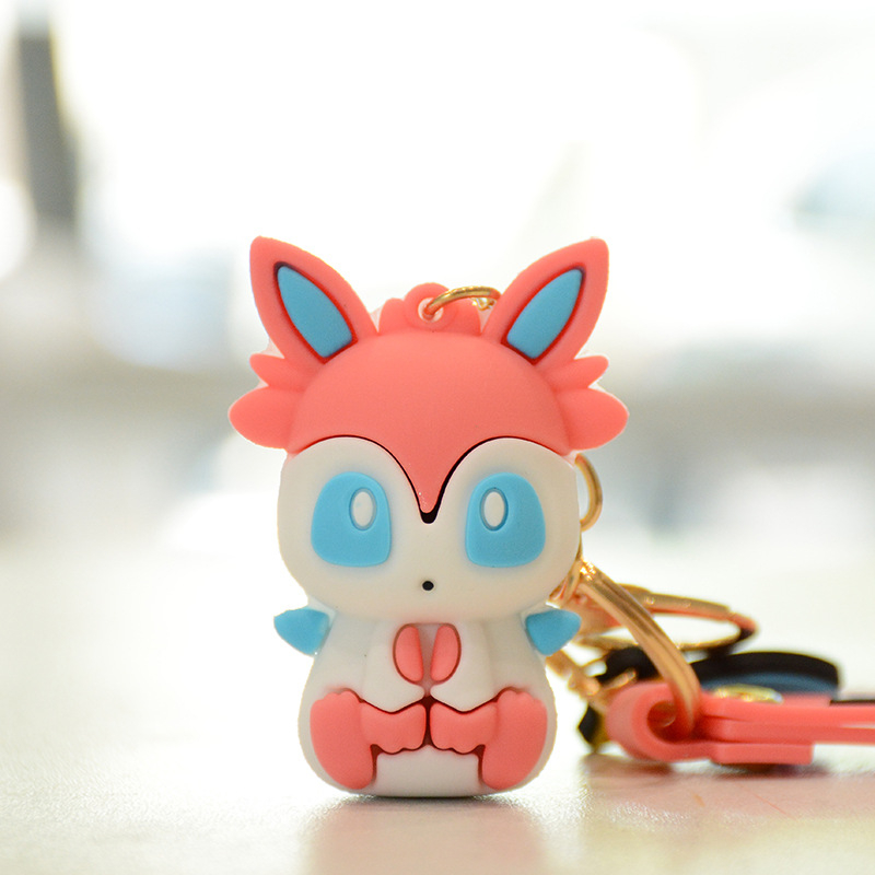 Privjesak za ključeve Eevee i Pikachu – slatka crtani serijal, poklon za parove, privjesak za auto i torbu