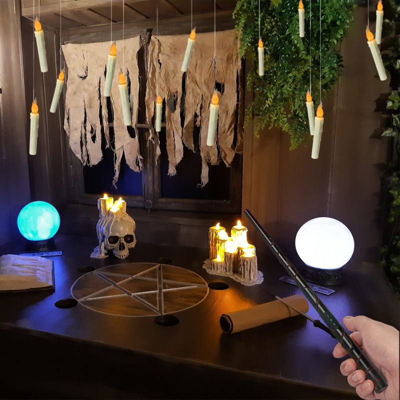 12/20 Halloween dekoracija: Harry Potter čarobna palica, plutajuća LED svijeća s daljinskim upravljanjem
