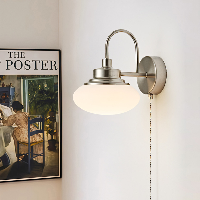 Bauhaus retro zidna lampa za spavaću sobu – nordijski minimalistički dizajn, s prekidačem