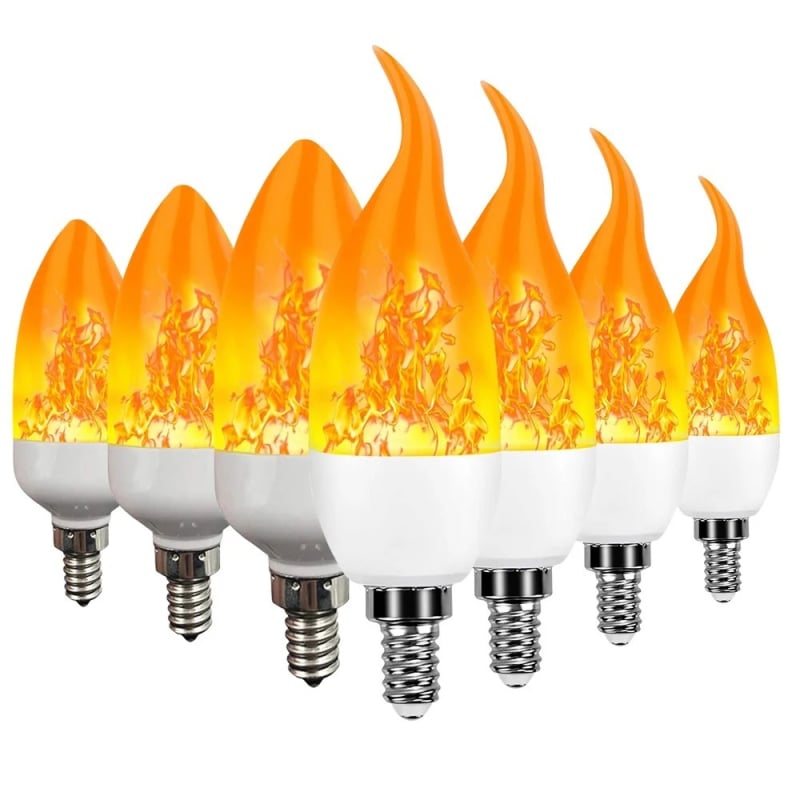 LED svijećna žarulja s efektom plamena, E14, daljinsko upravljanje, povlačni prekidač (pull-tail), snop 360°, 90 lm, IP20, 85–265 V