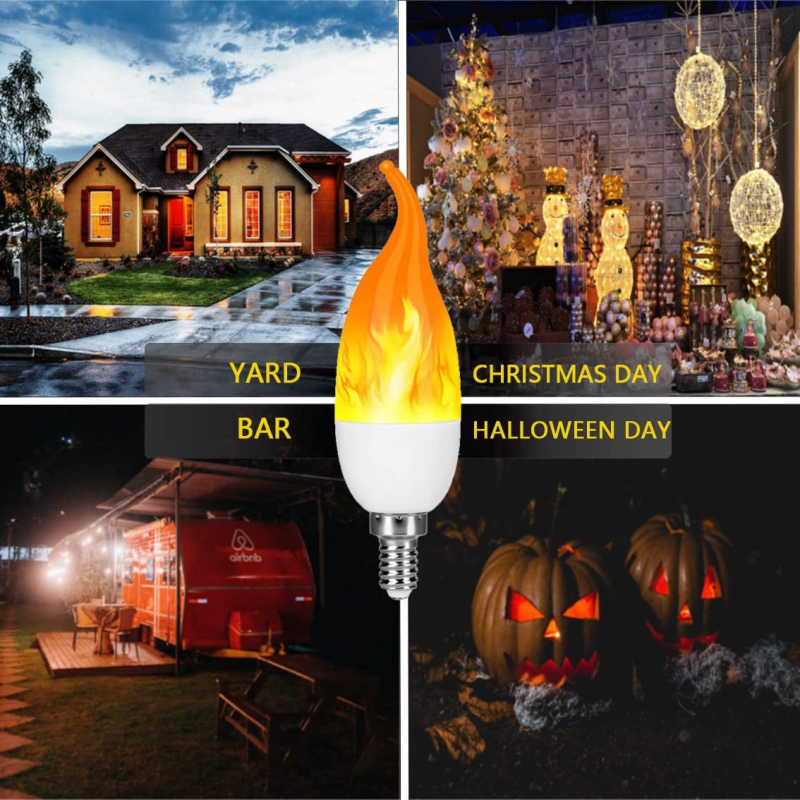 LED svijećna žarulja s efektom plamena, E14, daljinsko upravljanje, povlačni prekidač (pull-tail), snop 360°, 90 lm, IP20, 85–265 V