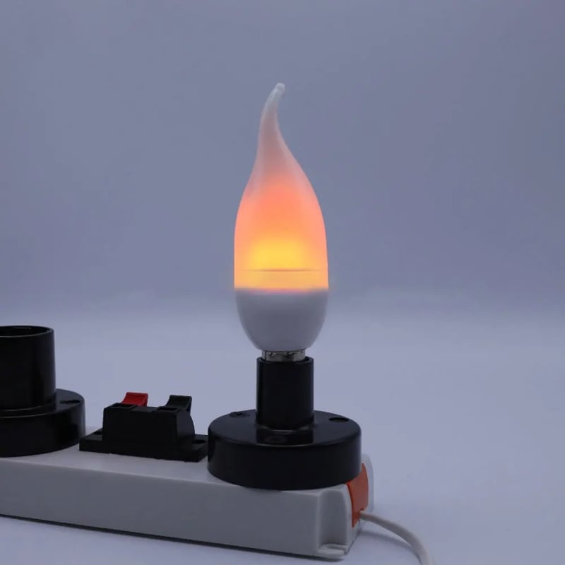 LED svijećna žarulja s efektom plamena, E14, daljinsko upravljanje, povlačni prekidač (pull-tail), snop 360°, 90 lm, IP20, 85–265 V