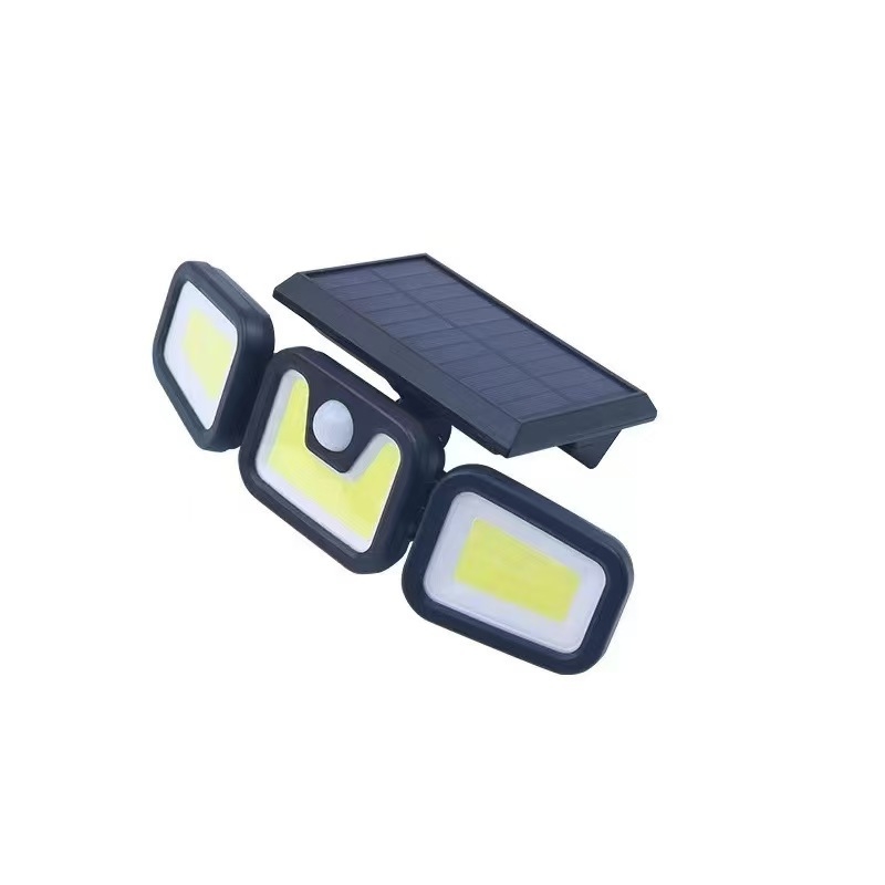 New Rise LED solarno zidno svjetlo s senzorom pokreta, troglava rotirajuća vanjska zidna svjetiljka, IP65 vodootporno