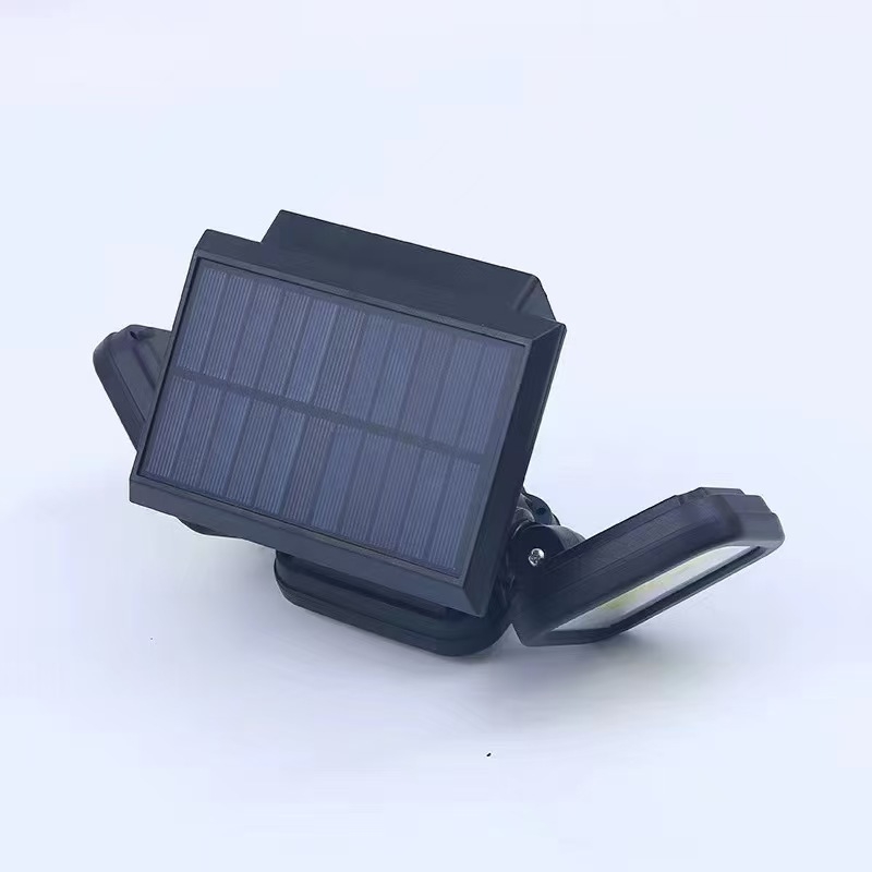 New Rise LED solarno zidno svjetlo s senzorom pokreta, troglava rotirajuća vanjska zidna svjetiljka, IP65 vodootporno