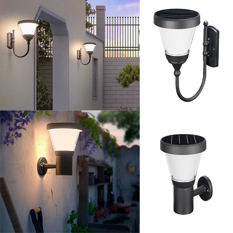 Solarna zidna lampa za vanjsku upotrebu, IP65, vrt, vila, paviljon i vrata, LED 4,5W, 5V