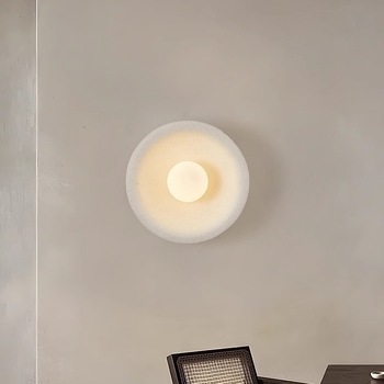 Zidna svjetiljka u stilu Wabi-sabi sa gipsanim sjenilom i platnenim tijelom, japanski retro dizajn za dnevni boravak, hodnik ili spavaću sobu.