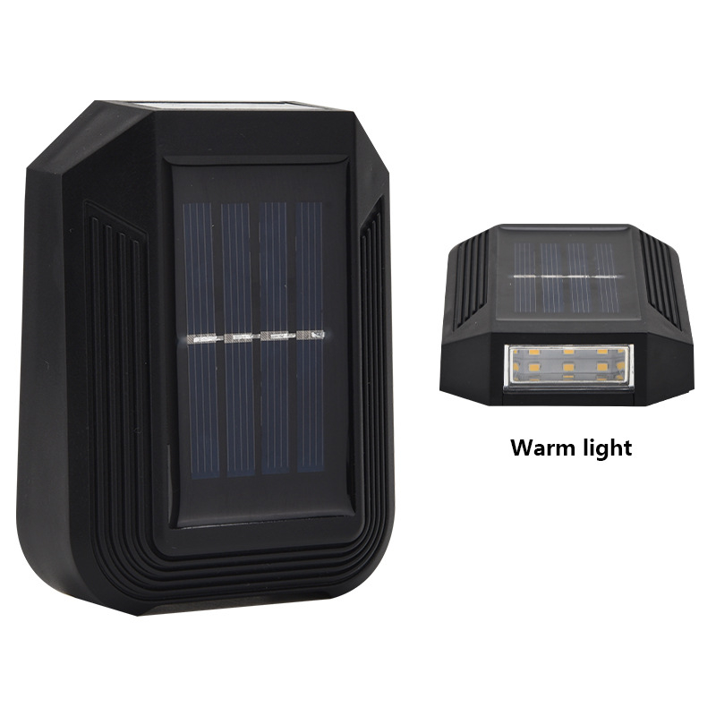 Novo 6 LED solarno zidno svjetlo za vanjsku upotrebu — dekorativno vrtno dvorišno zidno svjetlo, gore-dolje osvjetljenje