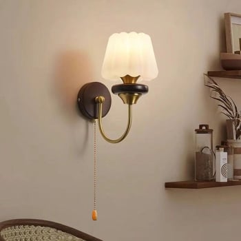 Stenska svjetiljka u francuskom stilu, retro noćna svjetiljka za spavaću sobu i dnevni boravak, pogodna za hodnik
