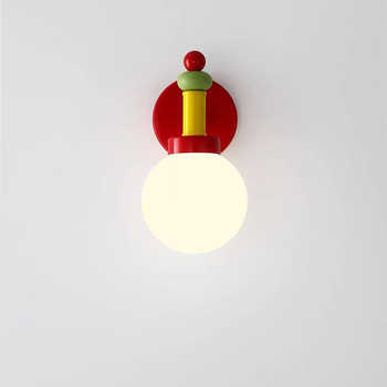 Memphis Vintage šarena zidna lampa sa staklenim sjenilom i željeznim tijelom, srednjovjekovni stil, za dnevni boravak, spavaću sobu, studiju i dječju sobu