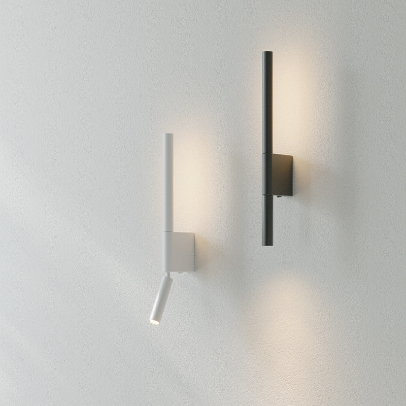 Nordijska minimalistička zidna lampa za spavaću sobu, jednostavna moderna lampica za čitanje, prilagodljiva okretna zidna svjetiljka za studij