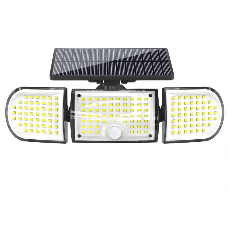 Solarna zidna svjetiljka s 160 LED, vanjsko osvjetljenje uz senzor pokreta, sigurnosno osvjetljenje parkirališta