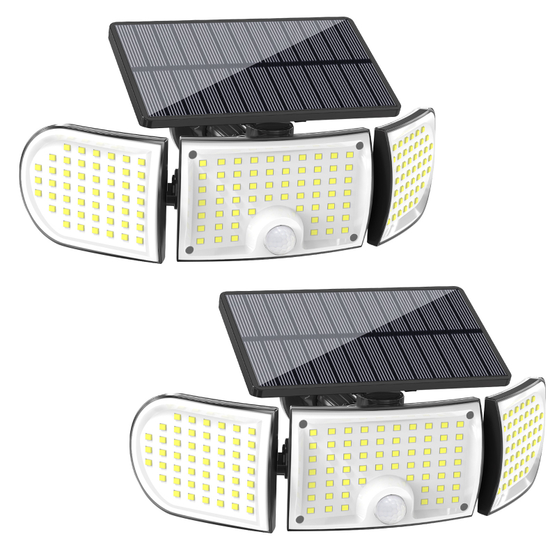 Solarna zidna svjetiljka s 160 LED, vanjsko osvjetljenje uz senzor pokreta, sigurnosno osvjetljenje parkirališta