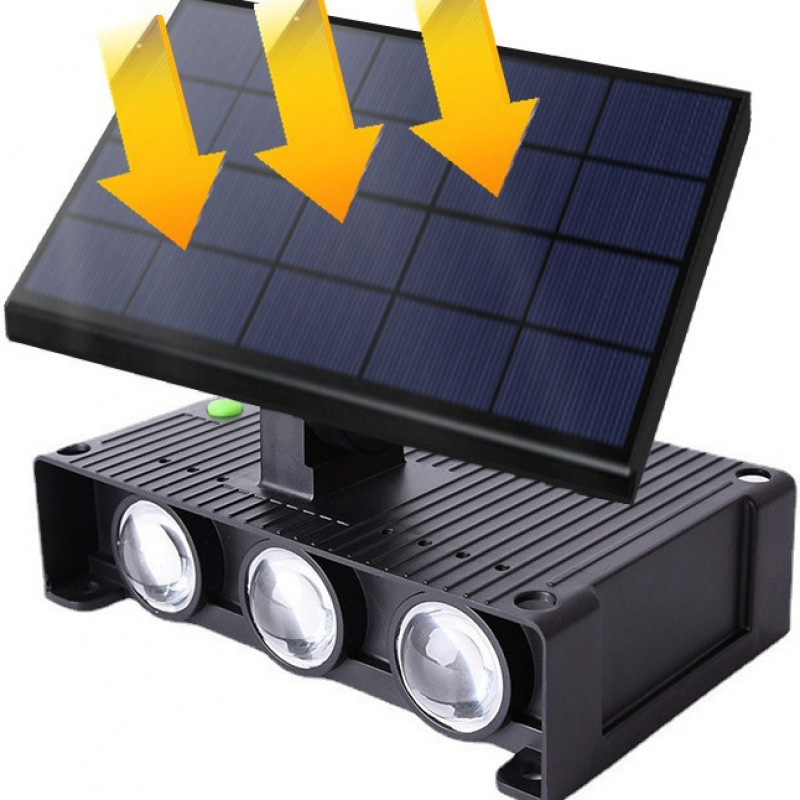 Solarna zidna svjetiljka za vanjsku uporabu, osvjetljenje gore-dolje, za ogradu i vrt, dekorativna, višebojna