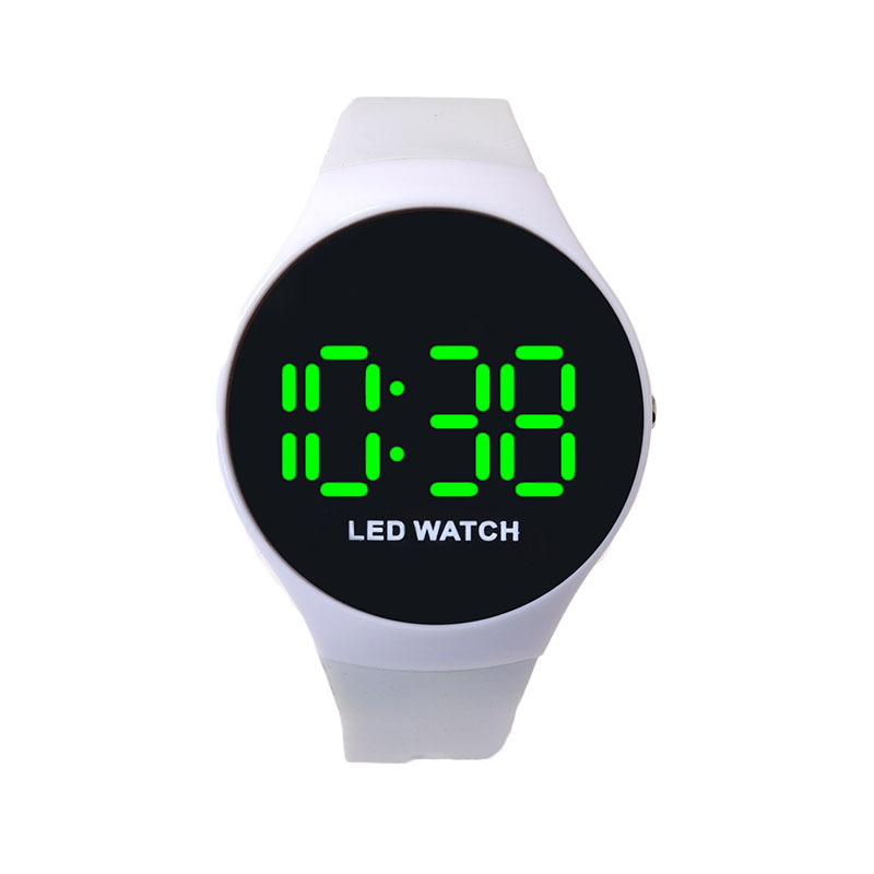 LED elektronički sat za studente, unisex, jednostavan dizajn, okrugli brojčanik s gumbom