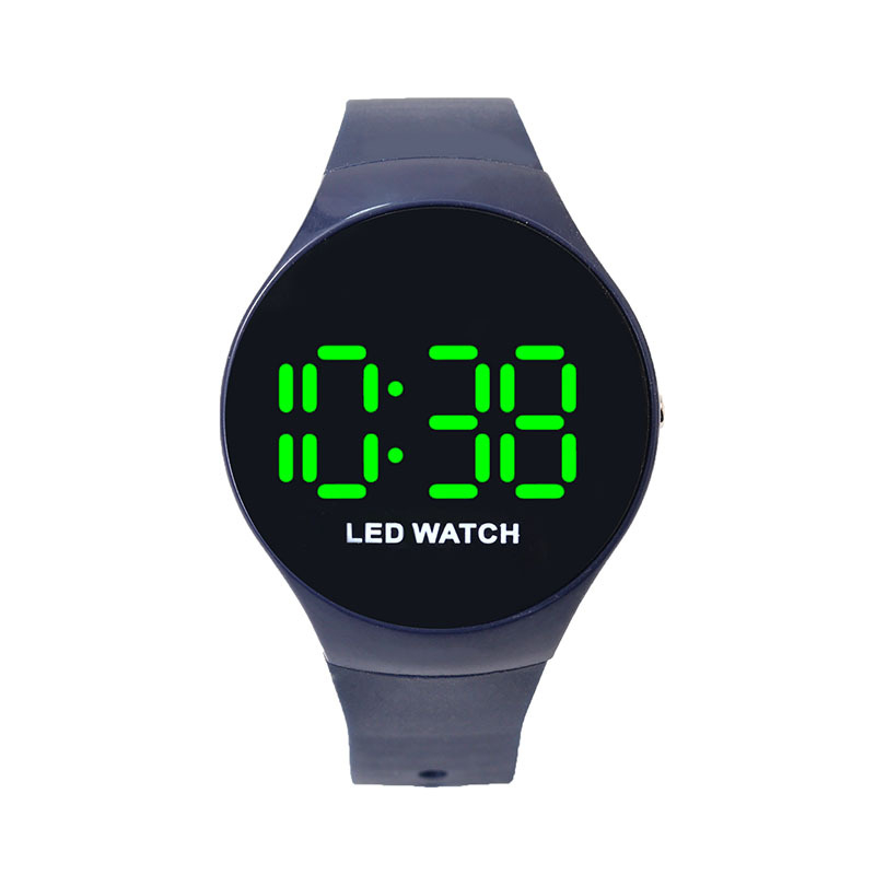 LED elektronički sat za studente, unisex, jednostavan dizajn, okrugli brojčanik s gumbom