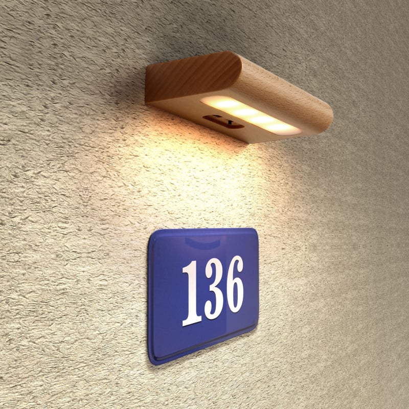 Solarno LED zidno svjetlo sa senzorem za vanjsku upotrebu — balkon, ulaz, dvorište i vrt, drvena vanjska zidna svjetiljka