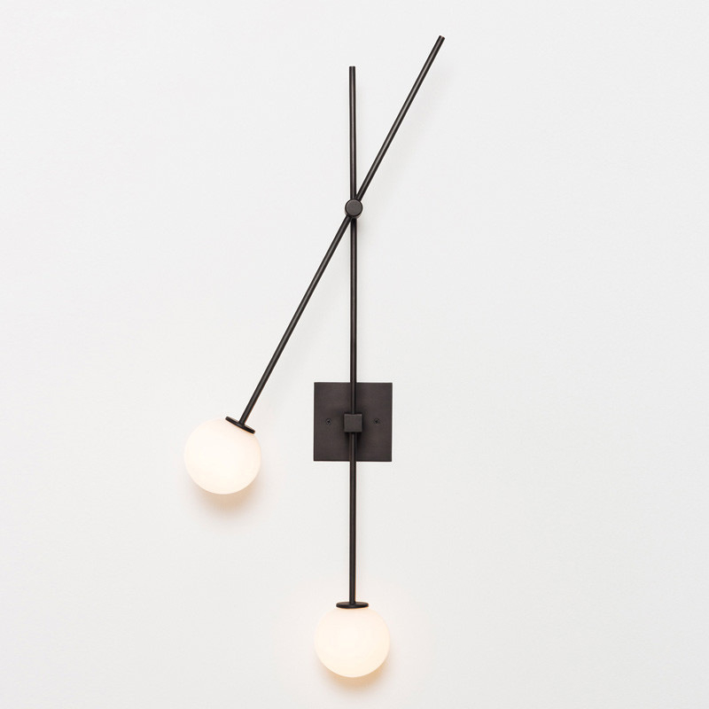 Nordijska dvostruka stenska lampa od stakla, minimalističkog dizajna za dnevni boravak, hodnik i stubište, geometrijsko dugo osvjetljenje